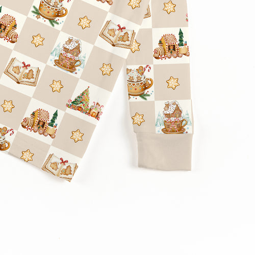 Bamboo Kids Two-Piece Pajama Set Christmas Gingerbread Village