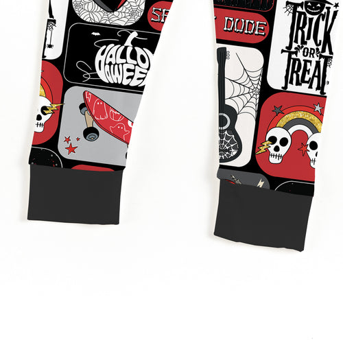 Halloween Spooky Skate Patchwork Kids Bamboo Two-Piece Pajama Set