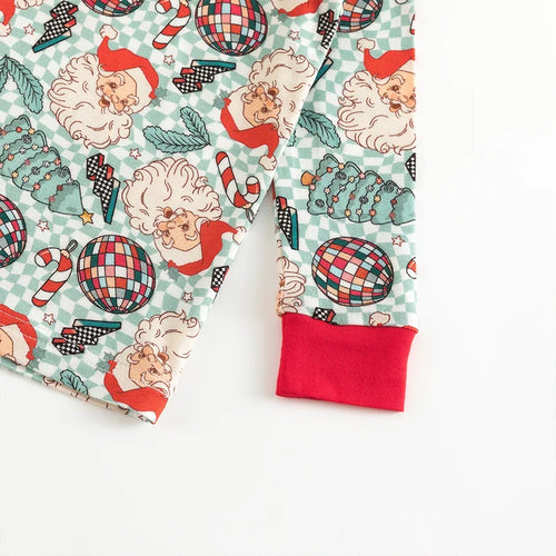 Bamboo Kids Two-Piece Set Christmas Santa Claus Plaid