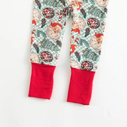 Bamboo Baby Zipper Romper Pajama Christmas Santa Claus Plaid