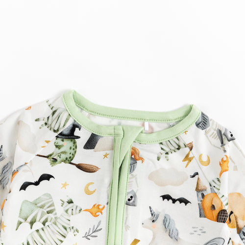 Halloween Unicorn Baby Bamboo Zipper Romper Pajamas