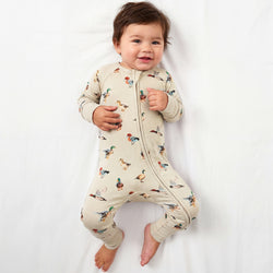 Colorful Ducks Bamboo Zipper Romper Pajamas