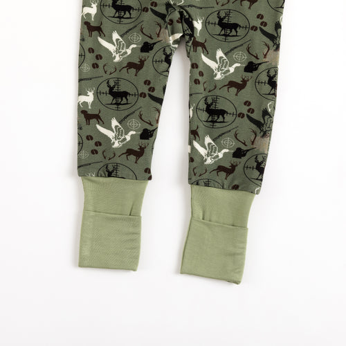 Christmas Hunting Animal Bamboo Zipper Romper