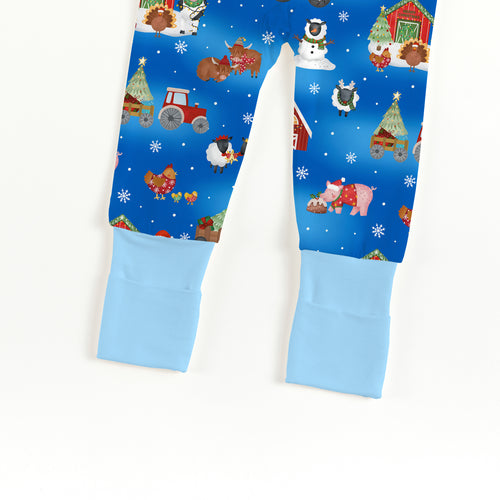 Bamboo Baby Zipper Romper Pajama Christmas Western Barnyard Animals