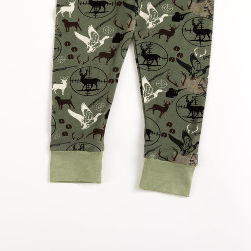 Bamboo Kids Two-Piece Pajama Set Christmas Hunting Animal