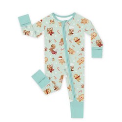 Christmas Gingerbread Sweet Bakery Baby Bamboo Zipper Pajama Romper