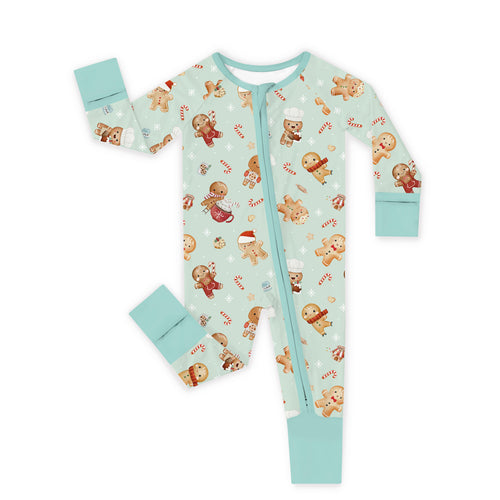 Bamboo Baby Zipper Romper Pajama Christmas Gingerbread Sweet Bakery