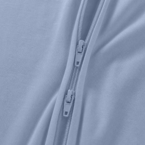 Baby Greyish Misty Blue Bamboo Zipper Romper Pajamas