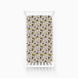 Excavator Pattern Bamboo Fitted Crib Sheet