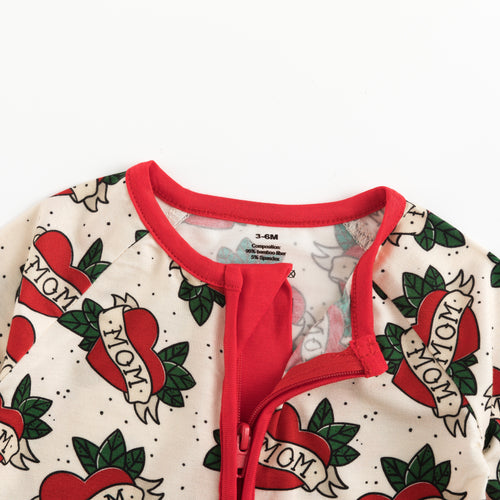 Mom Love Bamboo Zipper Romper
