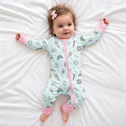 Bamboo Baby Zipper Romper Pajama New Year Disco Party