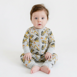 Baby Excavator Pattern Bamboo Viscose Zippy Romper