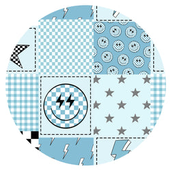 Electric Smiley Check Bamboo Headband Bow
