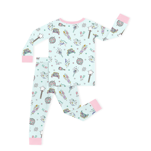 Bamboo Kids Two-Piece Pajama Set Christmas New Year Disco Party