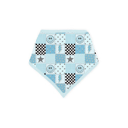 Electric Smiley Check Bamboo Baby Bib