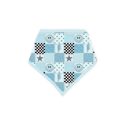 Electric Smiley Check Bamboo Baby Bib
