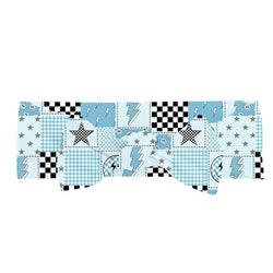 Electric Smiley Check Bamboo Headband Bow
