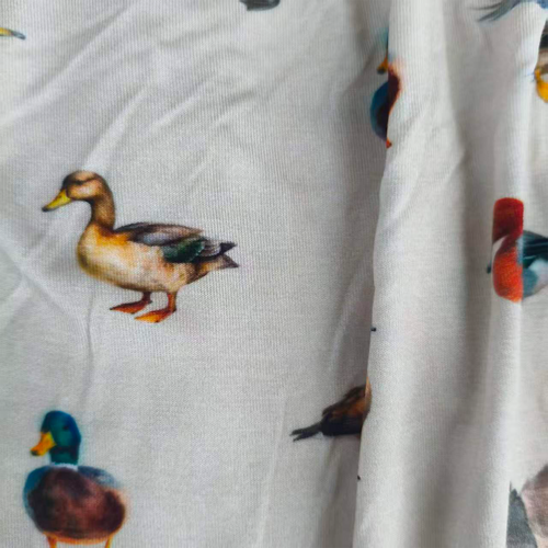 Colorful Ducks Bamboo Zipper Romper Pajamas