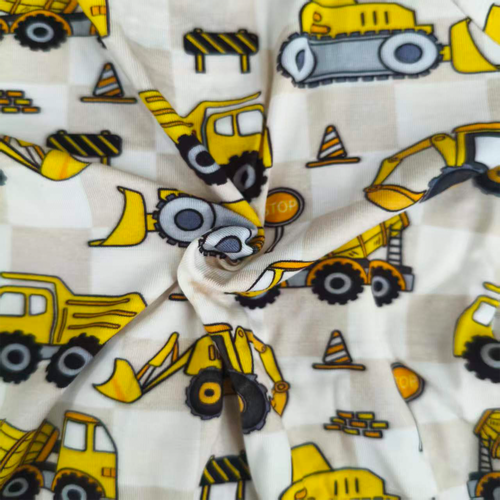 Plaid Truck Bamboo Zipper Romper Pajamas