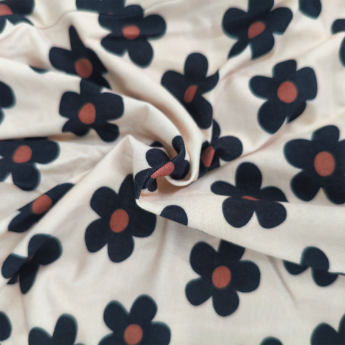 Black Daisy Bamboo Zipper Romper Pajamas