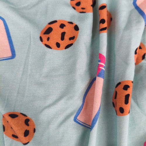 Cookies Milk Bamboo Zipper Romper Pajamas
