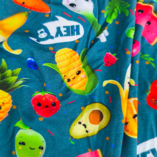 Funny Fruit&Vegetables Bamboo Zipper Romper Pajamas