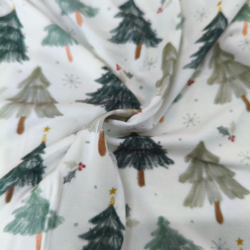 Christmas Tree Green Bamboo Zipper Romper Pajamas