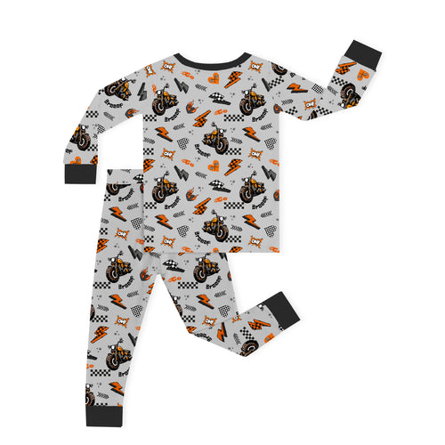 Kids Vintage Motorcycle Braaap Bamboo Two-Piece Pajama Set