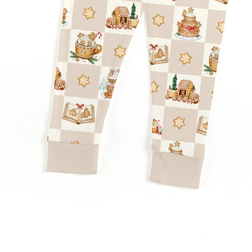 Bamboo Kids Two-Piece Pajama Set Christmas Gingerbread Village