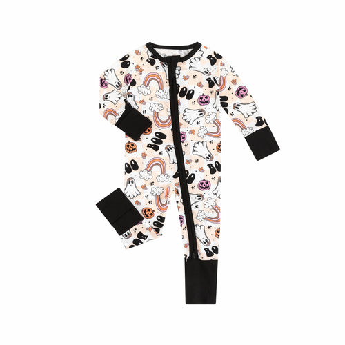 Baby Halloween Rainbow Ghost Bamboo Zip Sleeper