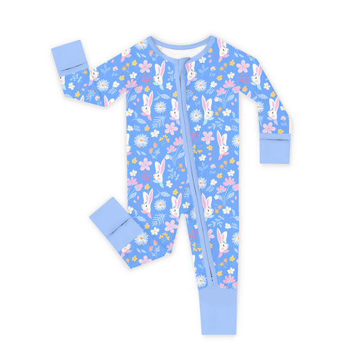 Baby Garden Bunny Blossom Bamboo Zipper Pajama Romper