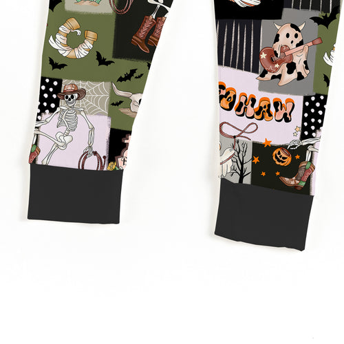 Halloween Western Cowboy Patchwork Kids Bamboo Two-Piece Pajama Set