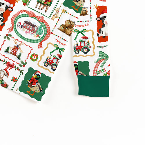 Bamboo Kids Two-Piece Pajama Set Christmas Farm Animals