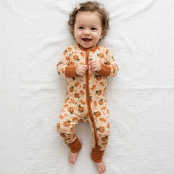 Baby Christmas Gingerbread Print Bamboo Zip Sleeper