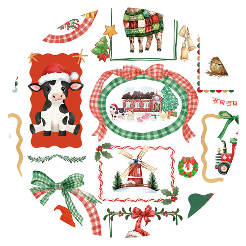 Bamboo Baby Zipper Romper Pajama Christmas Farm Animals