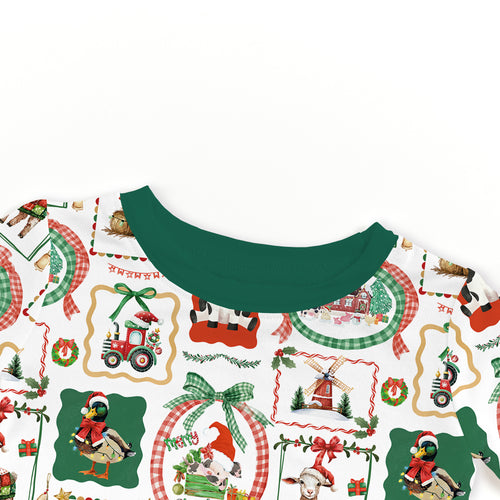 Bamboo Kids Two-Piece Pajama Set Christmas Farm Animals