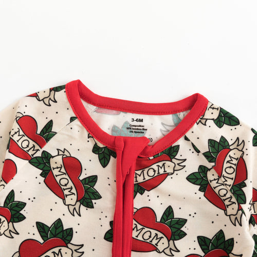 Mom Love Bamboo Zipper Romper