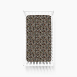 Retro Leaves Bamboo Fitted Crib Sheet