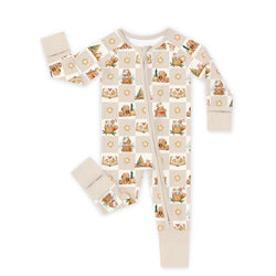 Bamboo Baby Zipper Romper Pajama Christmas Gingerbread Village