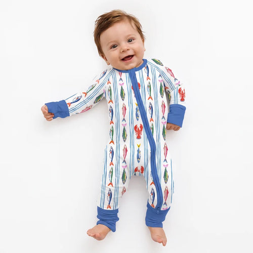Bamboo Baby Zipper Romper Pajama Coastal Catc