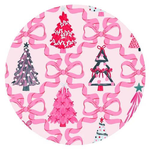 Bamboo Kids Two-Piece Set Christmas Coquette Bow Trees