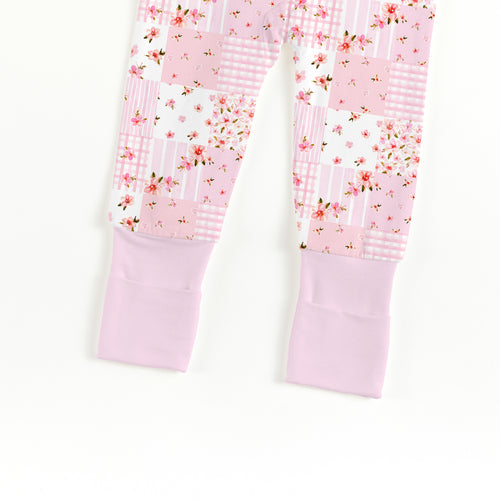 Valentine Floral Quilt Bamboo Zipper Pajama Romper