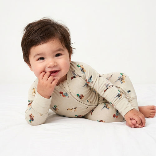 Colorful Ducks Bamboo Zipper Romper Pajamas