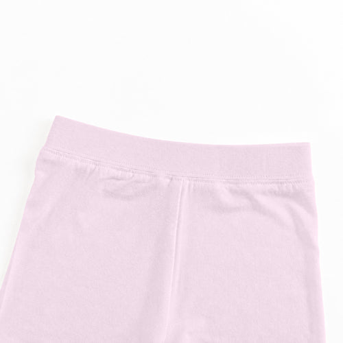 Kids Soft Pink Solid Two-Piece Pajama Set