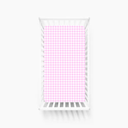 Pink Blush Check Sweet Dreams Bamboo Fitted Crib Sheet