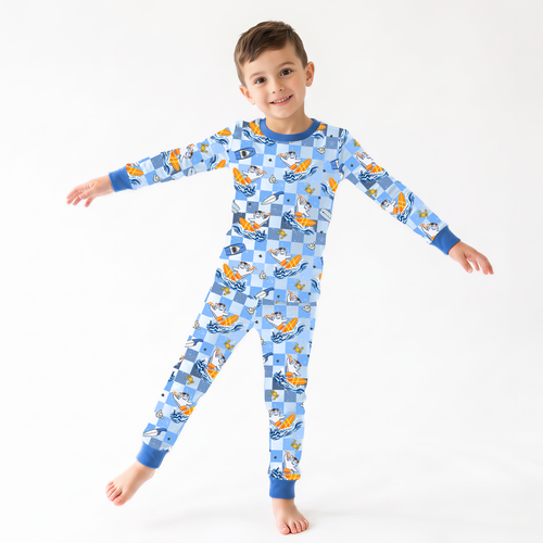 Surf's Up Sharks Kids Bamboo Two-Piece Pajama Set