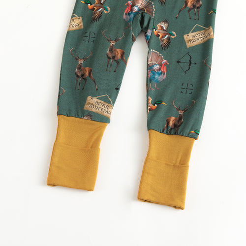 Thanksgiving peacock Baby Bamboo Zipper Romper