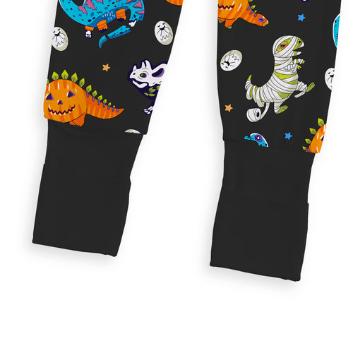 Halloween Spooky Dino Baby Bamboo Zipper Pajama Romper