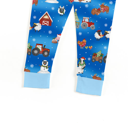 Bamboo Kids Two-Piece Pajama Set Christmas Western Barnyard Animals