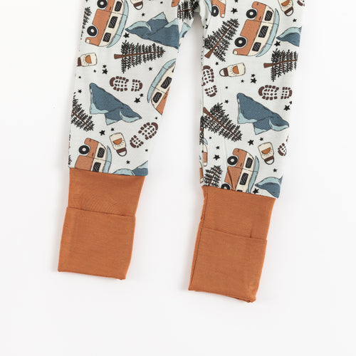 Christmas Retro Camper Van Bamboo Zipper Romper